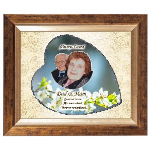 Religious Frame - Sacred Heart of Jesus Black & White (Colour Heart)